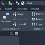 Model Assistant BOM menu beside the Bill of Materials command in Autodesk Inventor: BOM Sort and BOM Reset